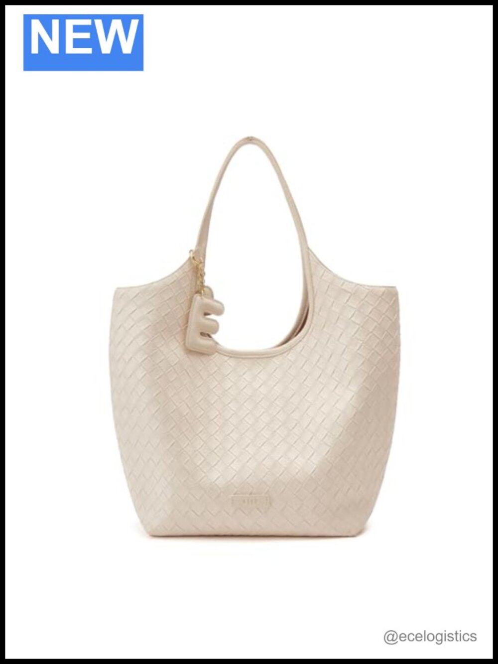 Woven Vegan Leather Tote, Magnetic Closure, Fits 13in Laptop